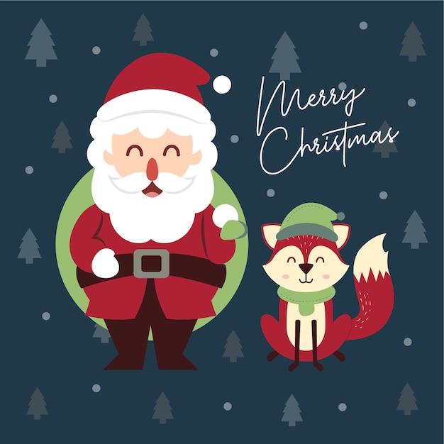 santa claus fox happy christmas