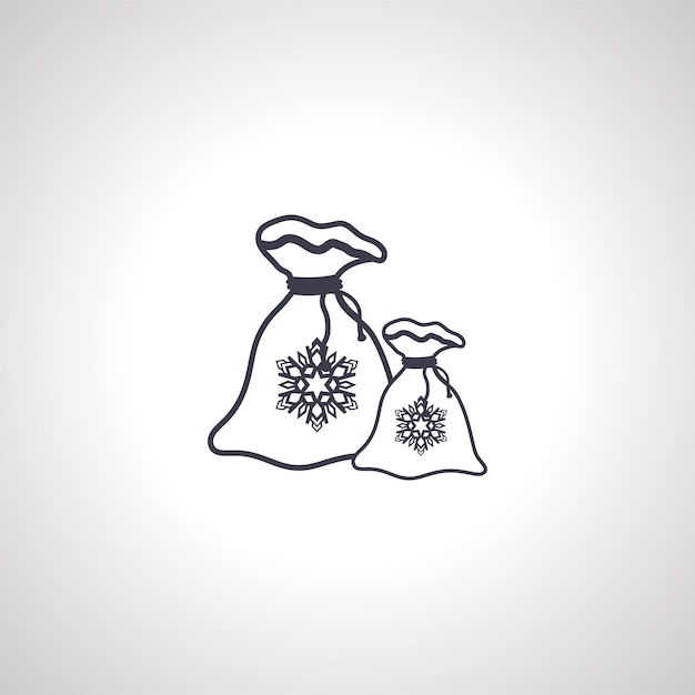 santa claus gift bag sack isolated icon on white background