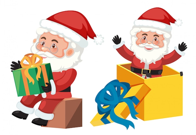 Santa claus and gift box