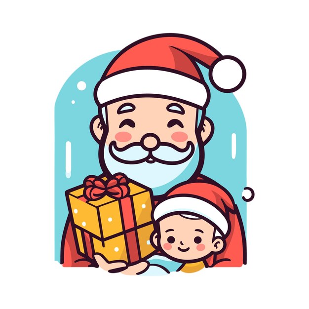 Vector santa claus gift box