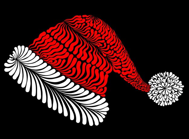 サンタクロースの帽子の装飾的な様式化されたベクトル図