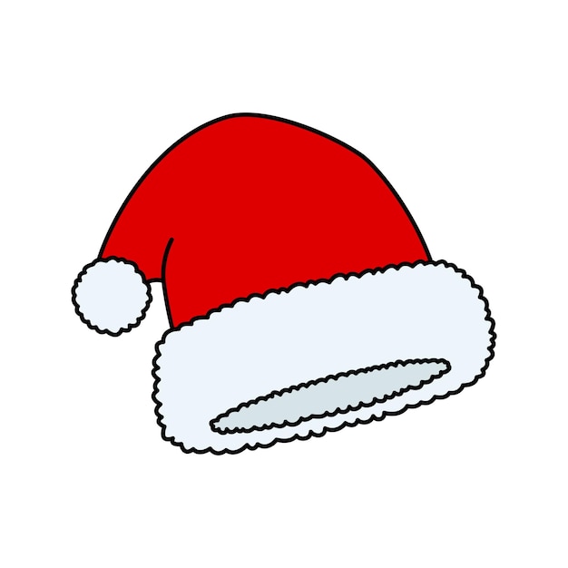 Vector santa claus hat isolated illustration