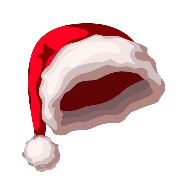 Santa claus hat red holiday hat with white fur and balabon vector image santa claus clothing ele