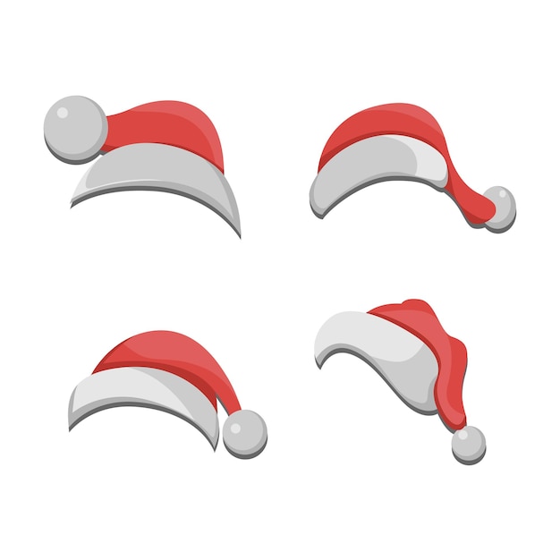 santa claus hat vector illustration set design