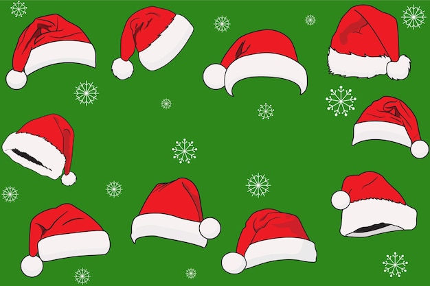 Free Vector | Santa's hat christmas collection in flat design