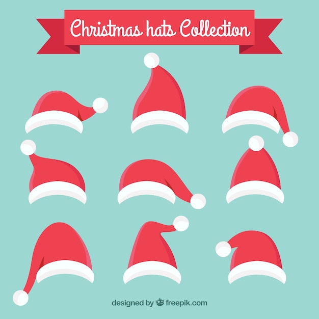 Vector santa claus hats