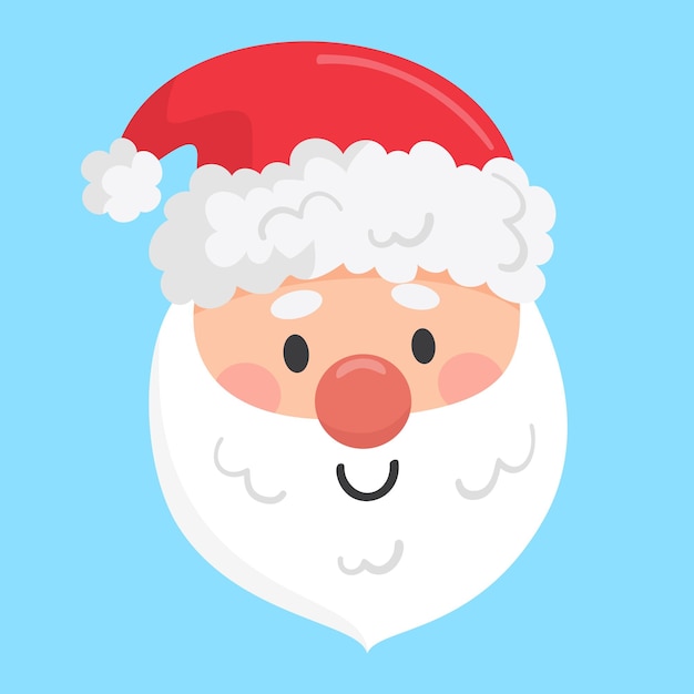 Santa claus head on blue background vector illustration