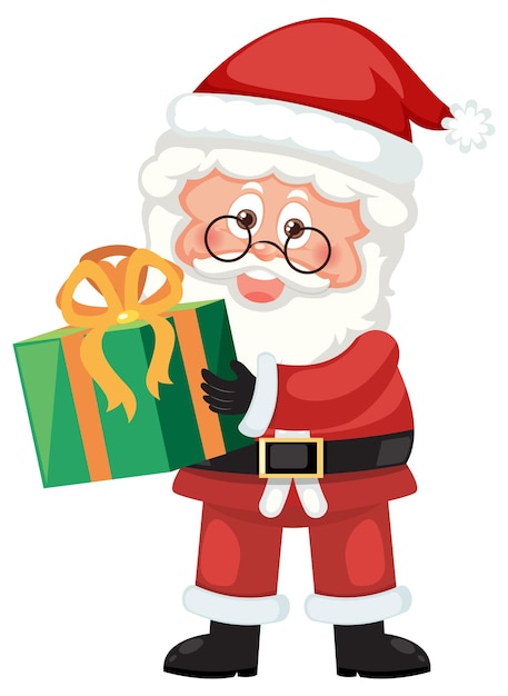 Santa claus holding present box