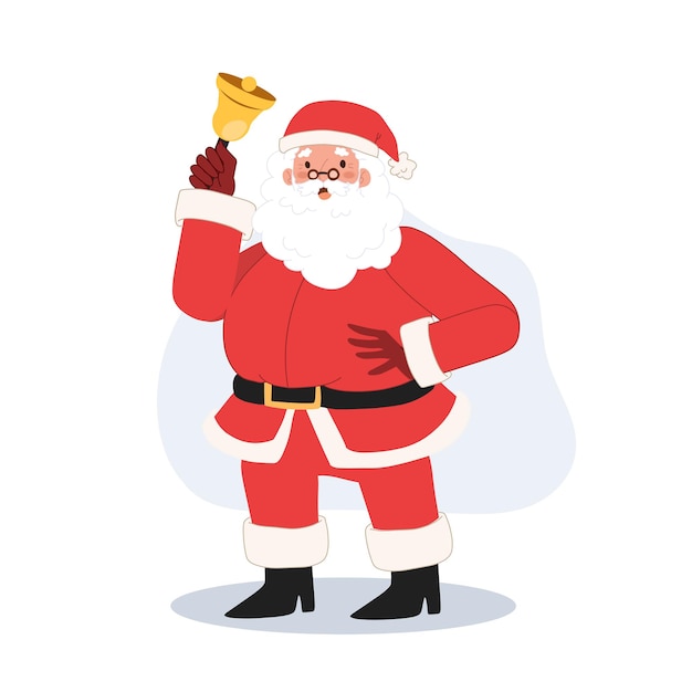 Santa claus is ringing the bell annoucement attiontion Winter sale Vector illustration