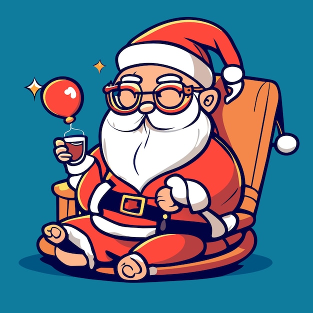 Vector santa claus jente sit