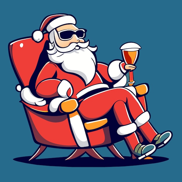 Vector santa claus jente sit