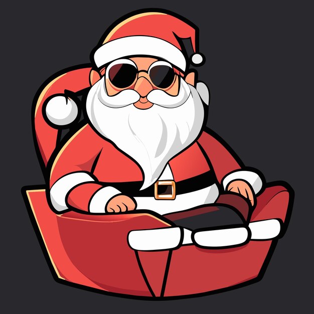 Vector santa claus jente sit