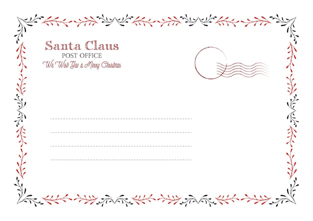 Дизайн конверта письма Санта-Клауса