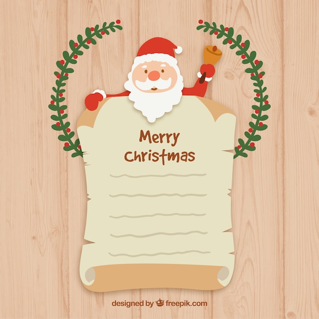 Vector santa claus letter template