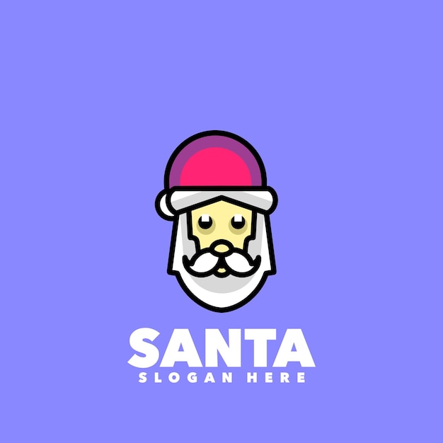 Santa claus line symbol logo design