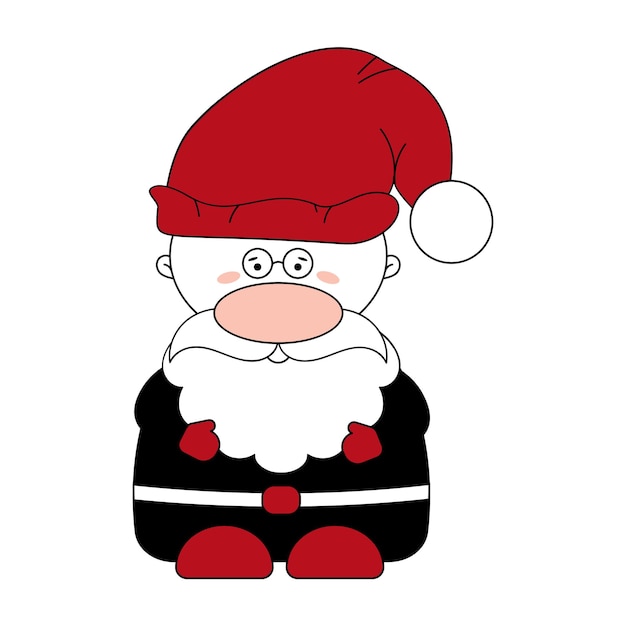 Santa Claus. Little gnome in red hat.