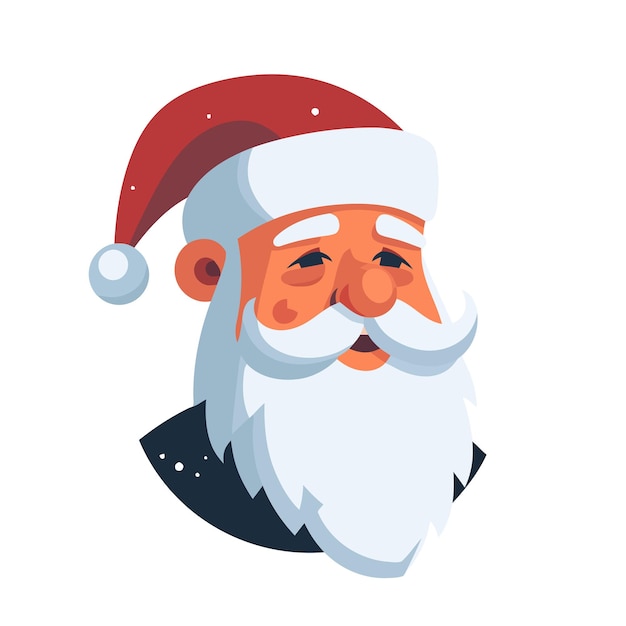 Santa Claus logo design Abstract drawing Santa Claus Cute vector illustration