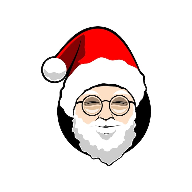 Logo di babbo natale testa di sinterklas con cappello rosso