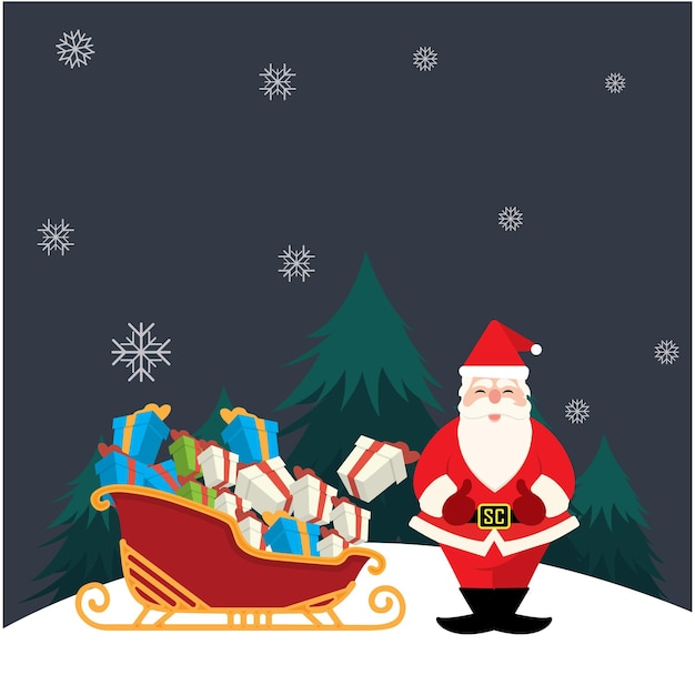 Santa claus logo and vector illustration design