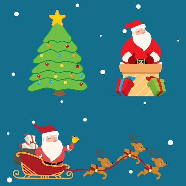 Santa claus logo and vector illustration design