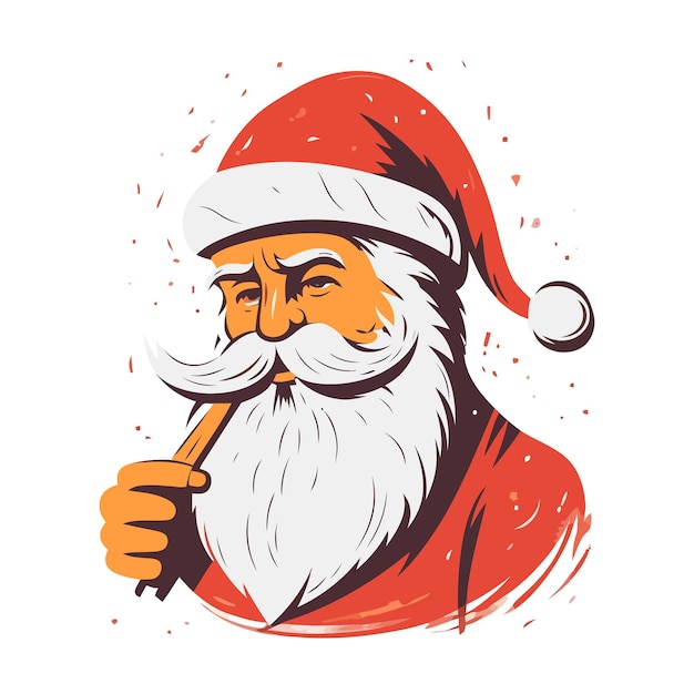 Santa Claus-logoontwerp Abstracte tekening Santa Claus Leuke vectorillustratie