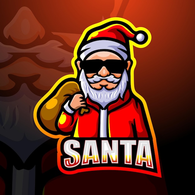 Santa claus mascot esport illustration