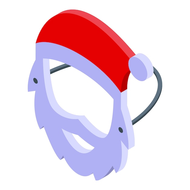 Santa claus mask icon isometric vector Christmas party Cute holiday