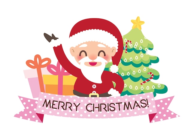 Santa claus merry christmas achtergrond vector