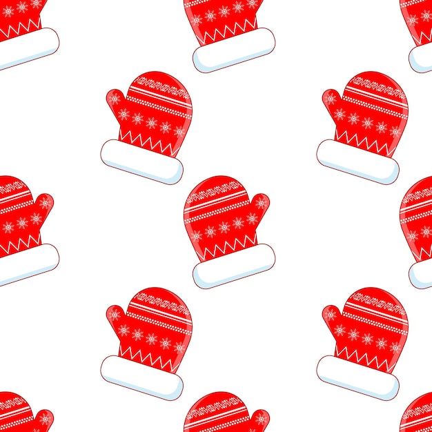 Vector santa claus mittens seamless pattern