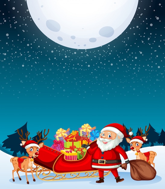 Santa claus under the moon