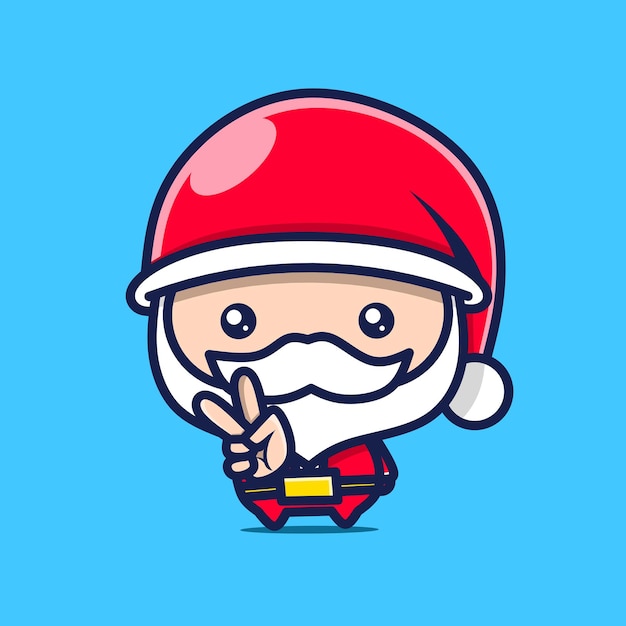 Santa claus peace design kawaii character