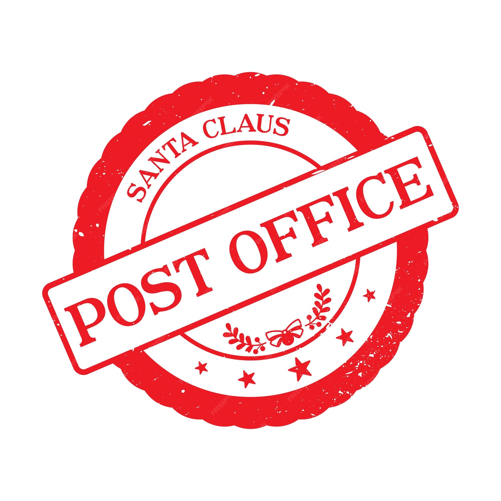 Premium Vector | Santa claus post office - holiday stamp design for letters  or gifts. vector illustration