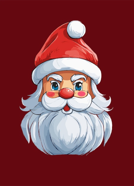 Vector santa claus on red background