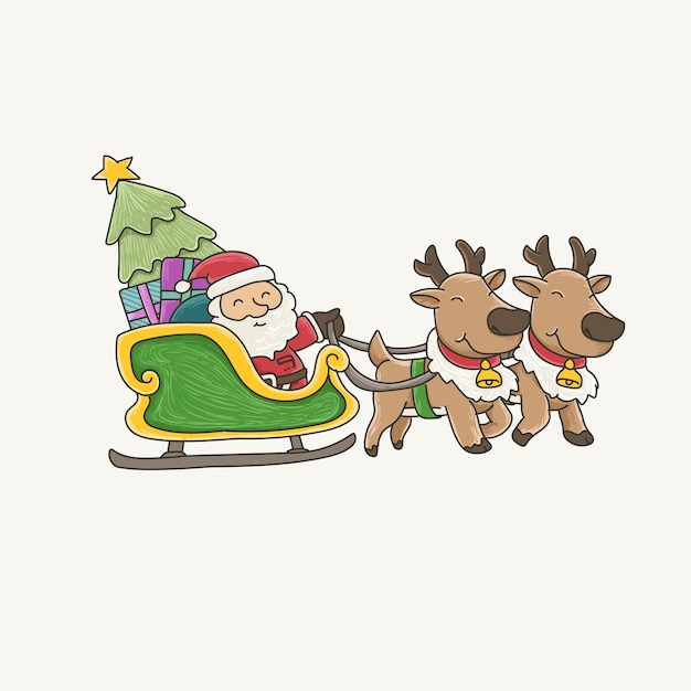 산타클로스와 사의 터 일러스트레이션