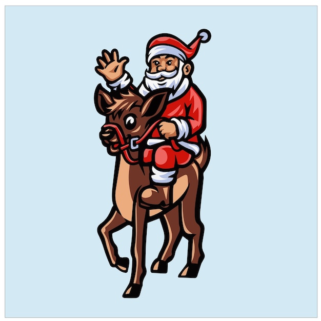 Santa Claus riding a reindeer