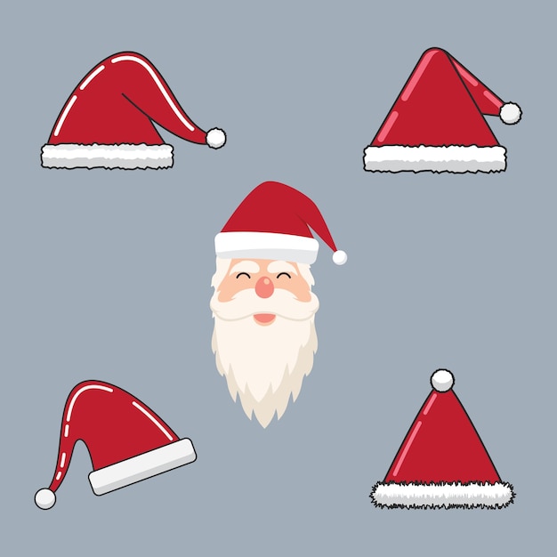 Santa claus and santa hat illustration