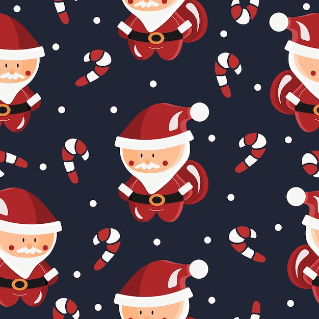 Santa Claus seamless pattern, Christmas pattern, red Santa Claus