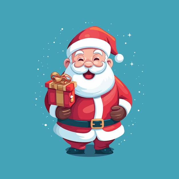 Santa claus sending gift illustration