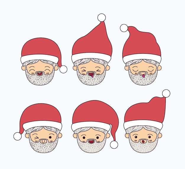 Vector santa claus set