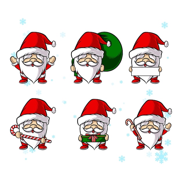 Vector santa claus set