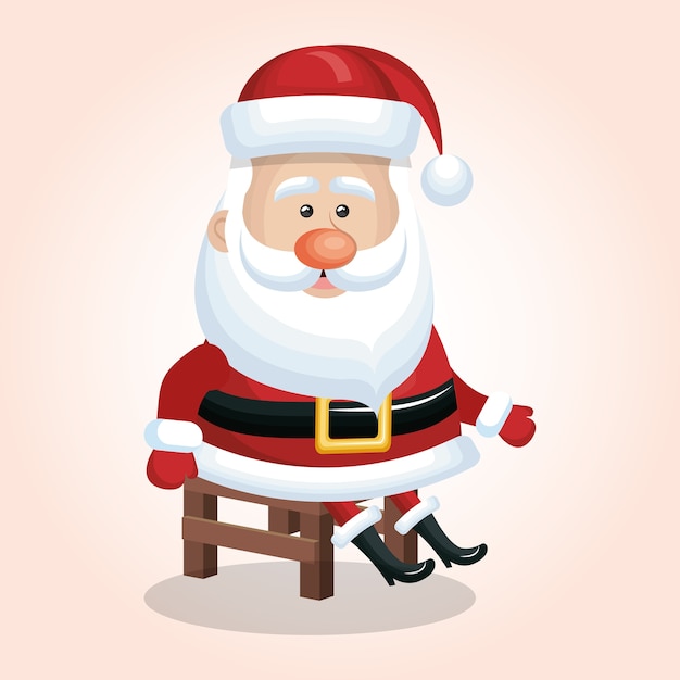 Vector santa claus sitting chair