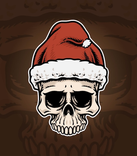 Santa Claus Skull illustration