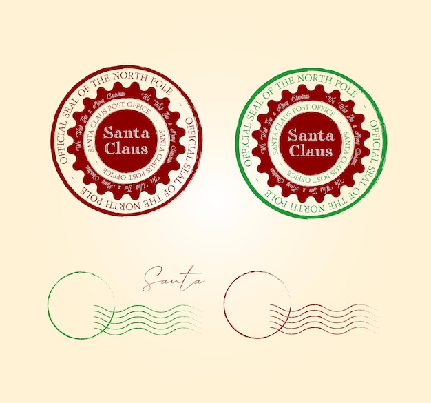 Vector santa claus stamp seal template