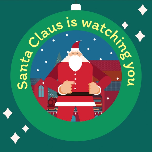 Santa claus-status en richt de vinger