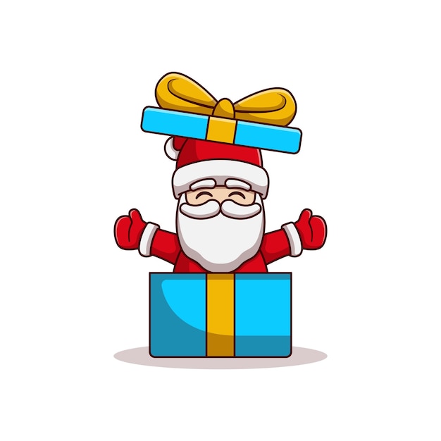 Santa claus vector illustration design out of a gift box