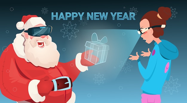 Santa Claus Wear Digital Glasses 