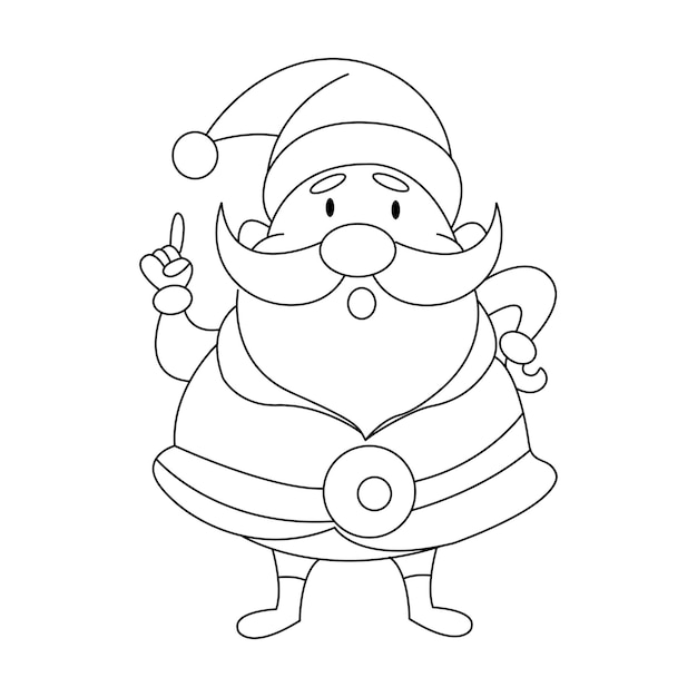 Santa Claus on white background. Vector illustration for Christmas card. Santa vector isolated.