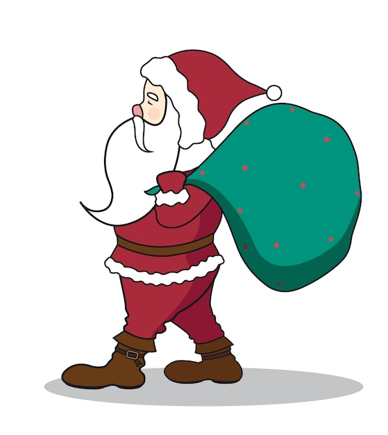Санта-Клаус с мешком Санта-Клаус с мешком подарков Векторная иллюстрация