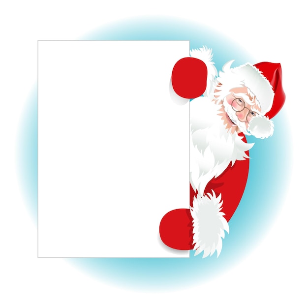 Santa Claus with blank placard