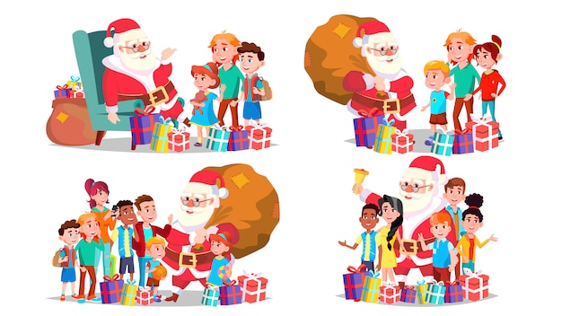 Santa claus with children